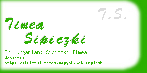 timea sipiczki business card